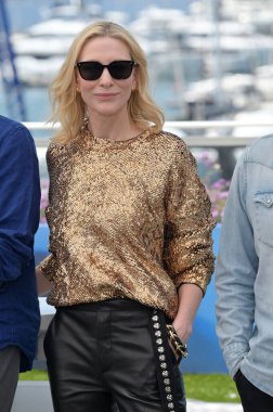FRANSA, FRANSA. 19 Mayıs 2024: Cate Blanchett, 77. Cannes Festivali 'ndeki Rumours fotoğraf çekiminde.