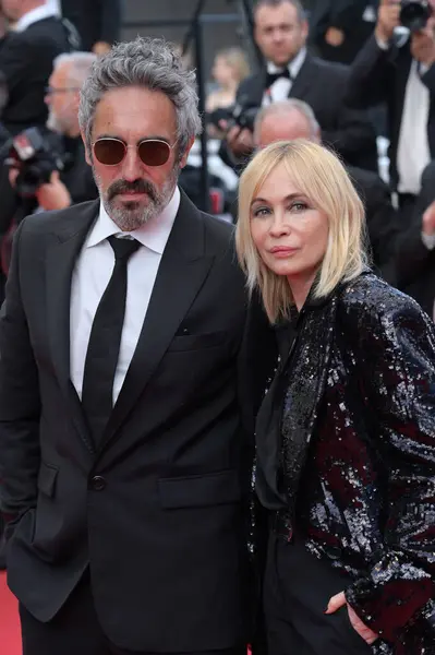 Stock image CANNES, FRANCE. May 24, 2024: Frederic Chaudier & Emmanuelle Beart at the Most Precious of Cargoes premiere at the 77th Festival de Cannes