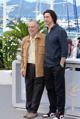 FRANSA, FRANSA. 17 Mayıs 2024: Francis Ford Coppola & Adam Driver, 77. Cannes Festivali 'nde Megalopolis fotoğraf çekiminde