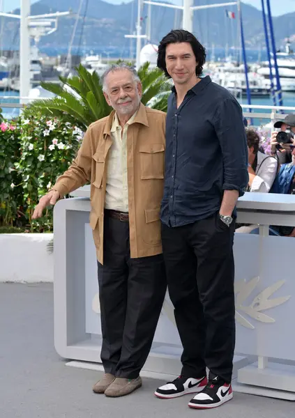 stock image CANNES, FRANCE. May 17, 2024: Francis Ford Coppola & Adam Driver at the Megalopolis photocall at the 77th Festival de Cannes