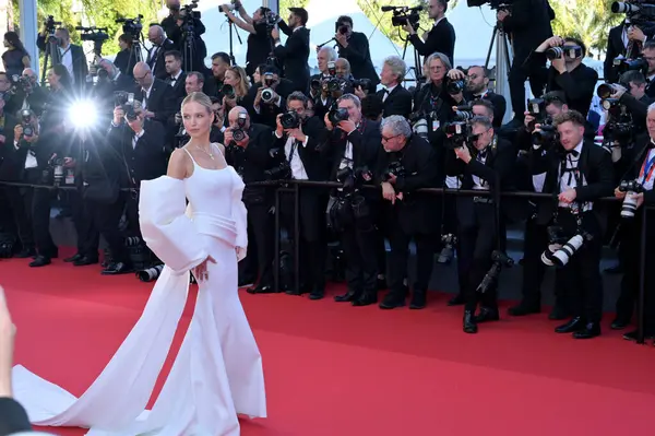 stock image CANNES, FRANCE. May 21, 2024: Leonie Hanne at the Marcello Mio premiere at the 77th Festival de Cannes