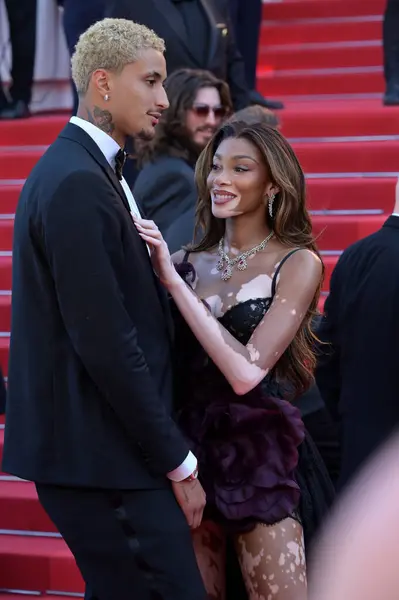 stock image CANNES, FRANCE. May 22, 2024: Winnie Harlow & Kyle Kuzma at the Le Comte De Monte-Cristo premiere at the 77th Festival de Cannes