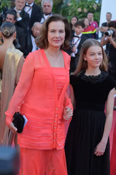 stock image CANNES, FRANCE. May 22, 2024: Carole Bouquet & Darya Rassam at the Le Comte De Monte-Cristo premiere at the 77th Festival de Cannes