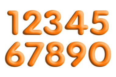 Renkli sayılar kümesi. Vektör çizimi. Tebrik kartı ve web tasarımı için şablon elementleri. Matematiksel eğitici çocuklar oyunu.