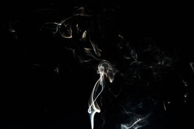 Smoke effect texture. Isolated background. Black and dark backdrop. Smokey fire and mistic effect. Spirit wave. Photo realistic mist stock image.