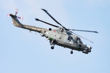 Kleine Brogel, Belçika - 13 Eylül 2012: Hava üssünde askeri helikopter. Hava Kuvvetleri uçuş operasyonu. Havacılık ve uçak. Hava savunması. Askeri endüstri. Uç ve uç.