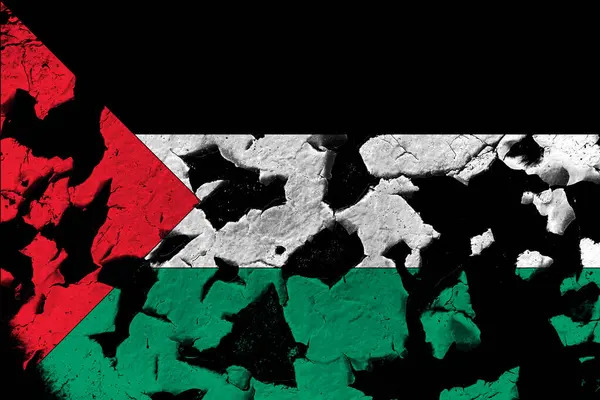Filistin bayrağı kırdı. Filistin illüstrasyonu. Savaş ve Çatışma. Orta Doğu. Arap Yarımadası. Arap, İslami ve Müslüman kültürü. Gazze ve Batı Şeria. Arkaplan, afiş ve küçük resim.