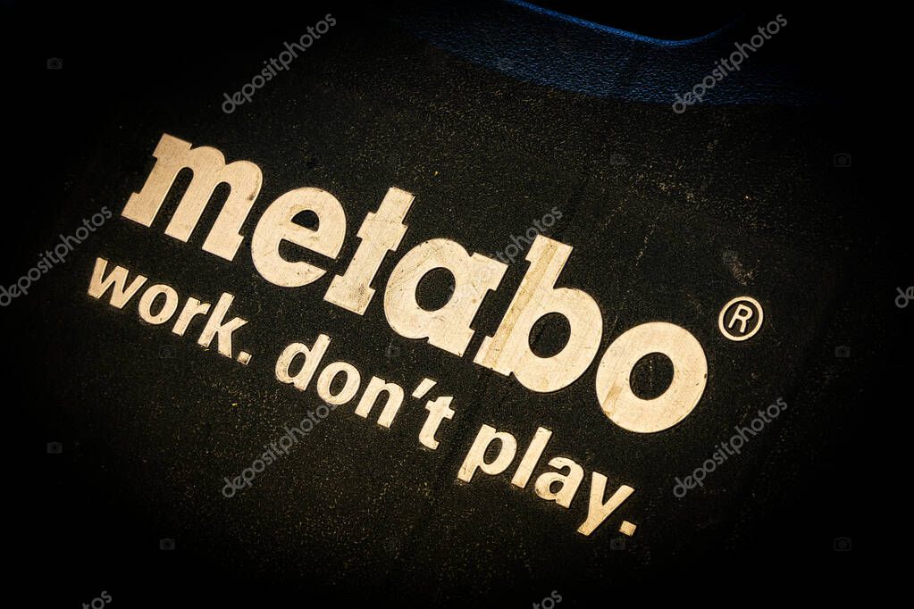 Siofok, Hungary - February 4, 2019: Metabo industrial brand logo. Construction and building industry. Work tool. Product photo and photography.