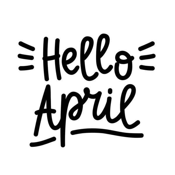 手绘字母Hello April独立于白色背景 矢量图解 图库插图