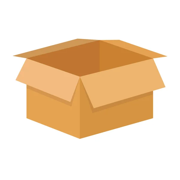 Empty Open Cardboard Box Vector Illustration — Stock Vector