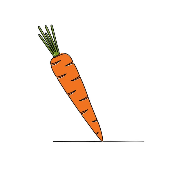 Непрерывная Линия Рисования Моркови Векторная Иллюстрация — стоковый вектор