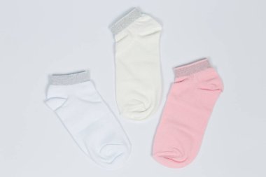Socks on the leg. Socks on a white background.