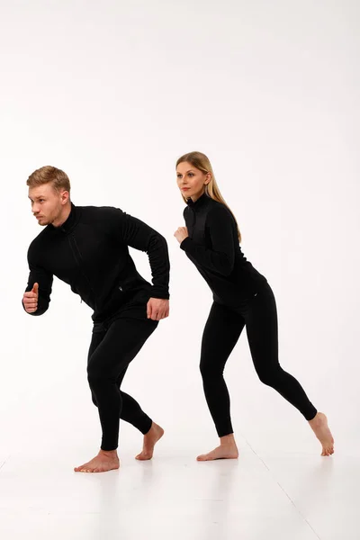 Thermal underwear, thermal clothing. Husband and wife love sports.