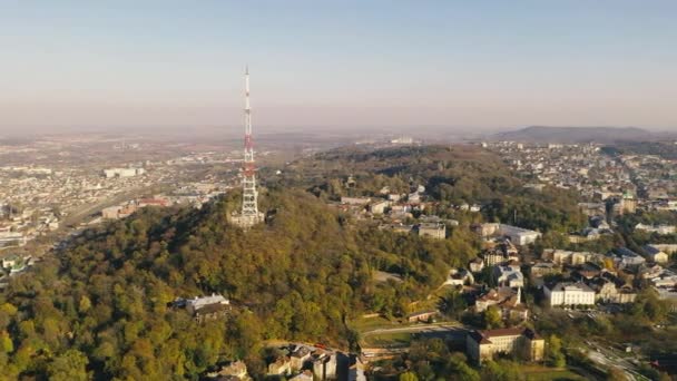 Vieja Ciudad Lviv Desde Una Vista Pájaro Panorama Vieja Ciudad — Vídeo de stock