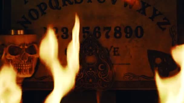 Schedelhoofd Ouija Witch Board — Stockvideo
