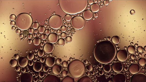 Abstraktní Barevné Kapky Potravinového Oleje Bubliny Koule Tekoucí Vodní Plochy — Stock fotografie