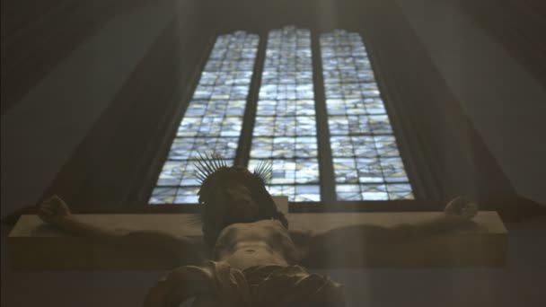 Frankfurt Taki Bartholomaus Katedrali Ndeki Heykel — Stok video