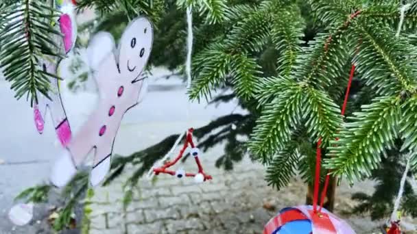 Bunte Weihnachten Neujahr Feier Dekoration — Stockvideo