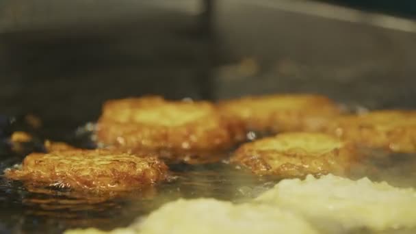 Purê Batatas Queijo Cozinhar Óleo — Vídeo de Stock