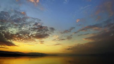 The Sea Water in Sunset Light 