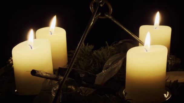 Yellow Wish Pray Candles Catholic Church — Vídeo de stock