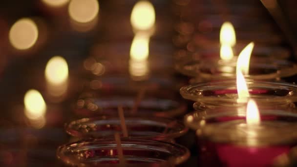 Red Wish Pray Candles Catholic Church — Stock videók
