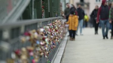 Love Lock Bridge in Frankfurt Germany