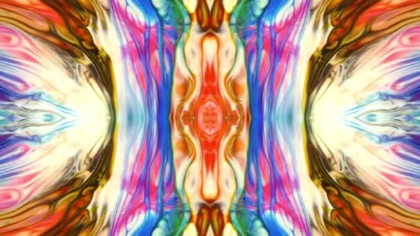 Abstract Colorful Paint Spread Mirror Fantasy — Vídeos de Stock