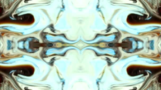 Абстрактна Барвиста Фарба Розтягування Дзеркала Відображення Фентезі Відео — стокове відео