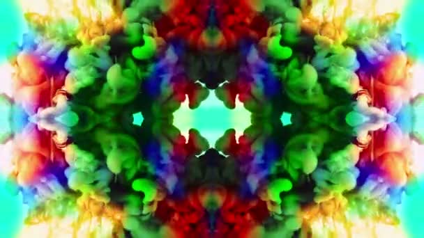 Abstract Colorful Paint Spread Mirror Reflection Fantasy — Video Stock