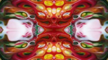 Abstract Colorful Paint Spread Mirror Reflection Fantasy