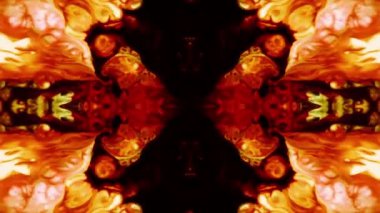 Abstract Colorful Paint Spread Mirror Reflection Fantasy