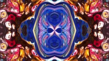 Abstract Colorful Paint Spread Mirror Reflection Fantasy
