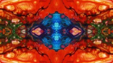 Abstract Colorful Paint Spread Mirror Reflection Fantasy