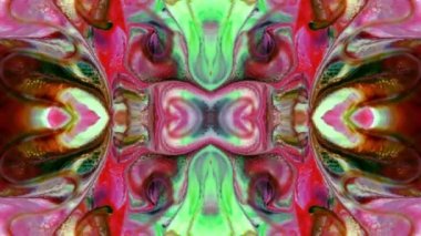 Abstract Colorful Paint Spread Mirror Reflection Fantasy
