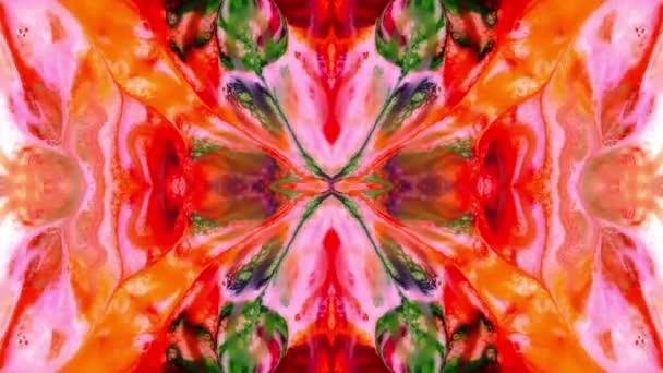 Abstract Colorful Paint Spread Mirror Reflection Fantasy — Wideo stockowe