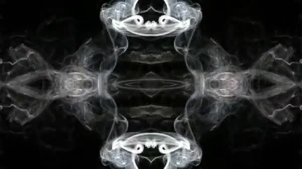 アブストラクト煙拡散ミラー対称効果 — ストック動画