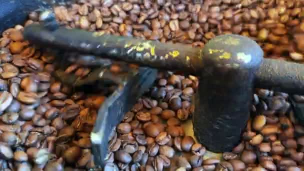 Aromatické Brown Coffee Beans Pražírně Potravin Nápojů Koncepce — Stock video