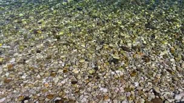 Pure Sea Water Little Stones Pebbles Underwater Video — Stock Video