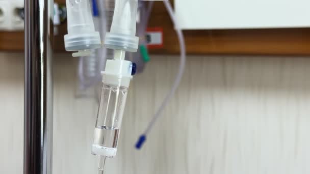 Hastalara Ilaç Sağiığı Konsepti Verildiği Serum Aracı Drip Sulama — Stok video
