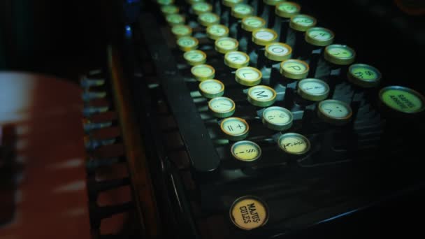Vintage Retro Old Technology Typewriter — Stock Video