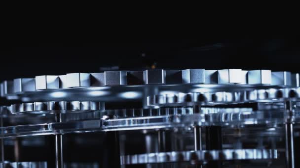アブストラクトレトロ機械式ターニング産業用クロックギア — ストック動画