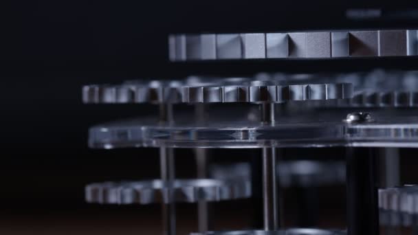 Engranajes Reloj Industrial Torneado Mecánico Retro Abstracto — Vídeos de Stock