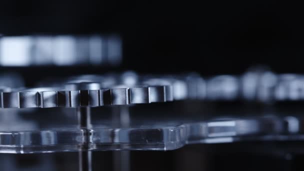 Engranajes Reloj Industrial Torneado Mecánico Retro Abstracto — Vídeo de stock