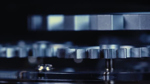 Retro Mecânico Abstrato Que Gira Engrenagens Industriais Relógio — Vídeo de Stock