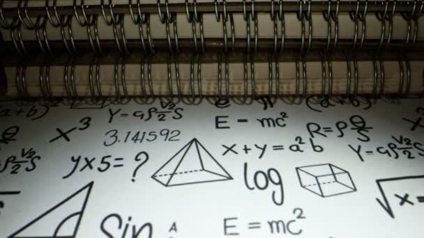 Cálculo Científico Física Math Chemisrty Formulas Fundo — Vídeo de Stock