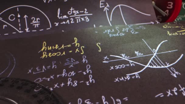 Wetenschap Berekening Natuurkunde Wiskunde Chemisrty Formules Achtergrond — Stockvideo