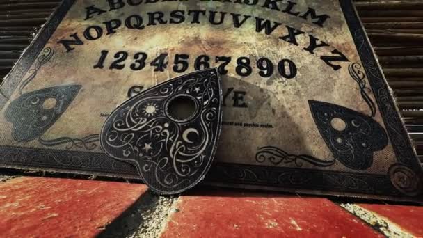 Bruxaria Assustadora Espiritual Ouija Board Conceito Livre — Vídeo de Stock