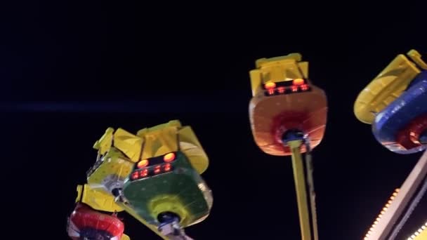 Amusement Park Happy Times Place Night — Stock Video