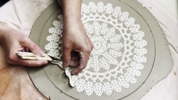 Warsztaty Ceramiczne Ręcznie Robione Edukacja Artystyczna — Wideo stockowe